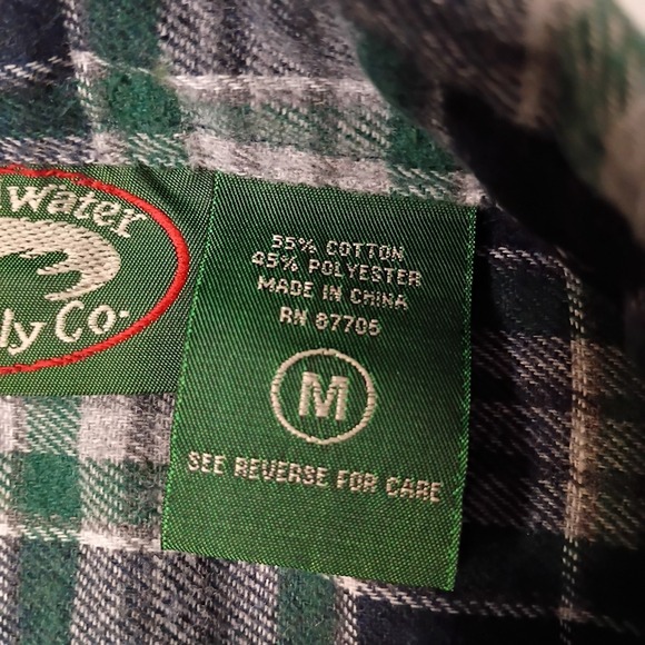 Stillwater Supply Co‎ Flannel Shirt Mens Medium Blue Green Plaid Pocket Outdoor - Picture 2 of 8